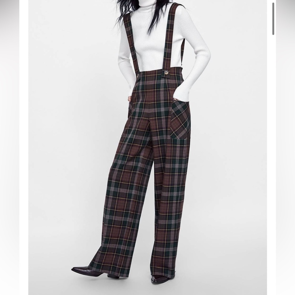 ZARA Plaid Jumpsuit